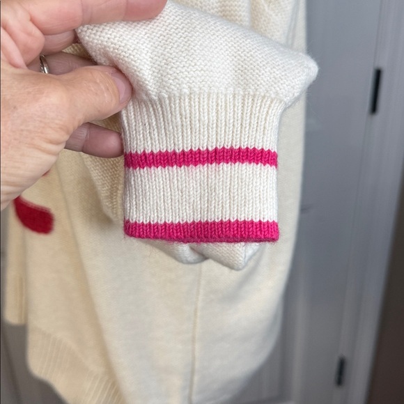 Lou & Grey cream novelty “Love heart” Crew Neck  Knit Sweater Size XL - Picture 6 of 13